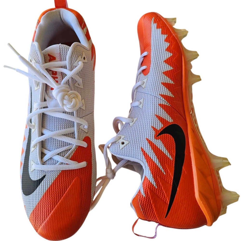 Nike Alpha Menace Pro Low TD P Football Cleats White Orange 922804-108 Mens 12.5